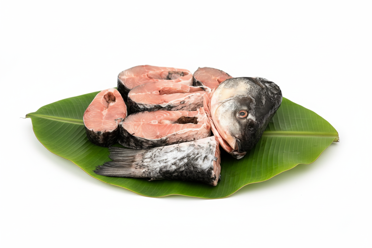Rohu-Rui Whole Medium (1.1-1.2 KG) Ring Cut -(May contain EGG)