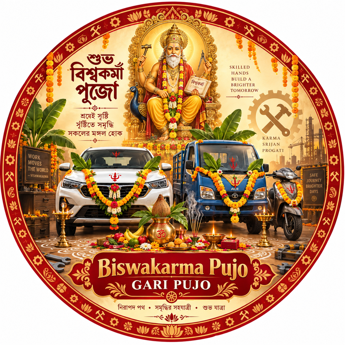 Biswakarma Pujo - Gari Pujo - 1 Car